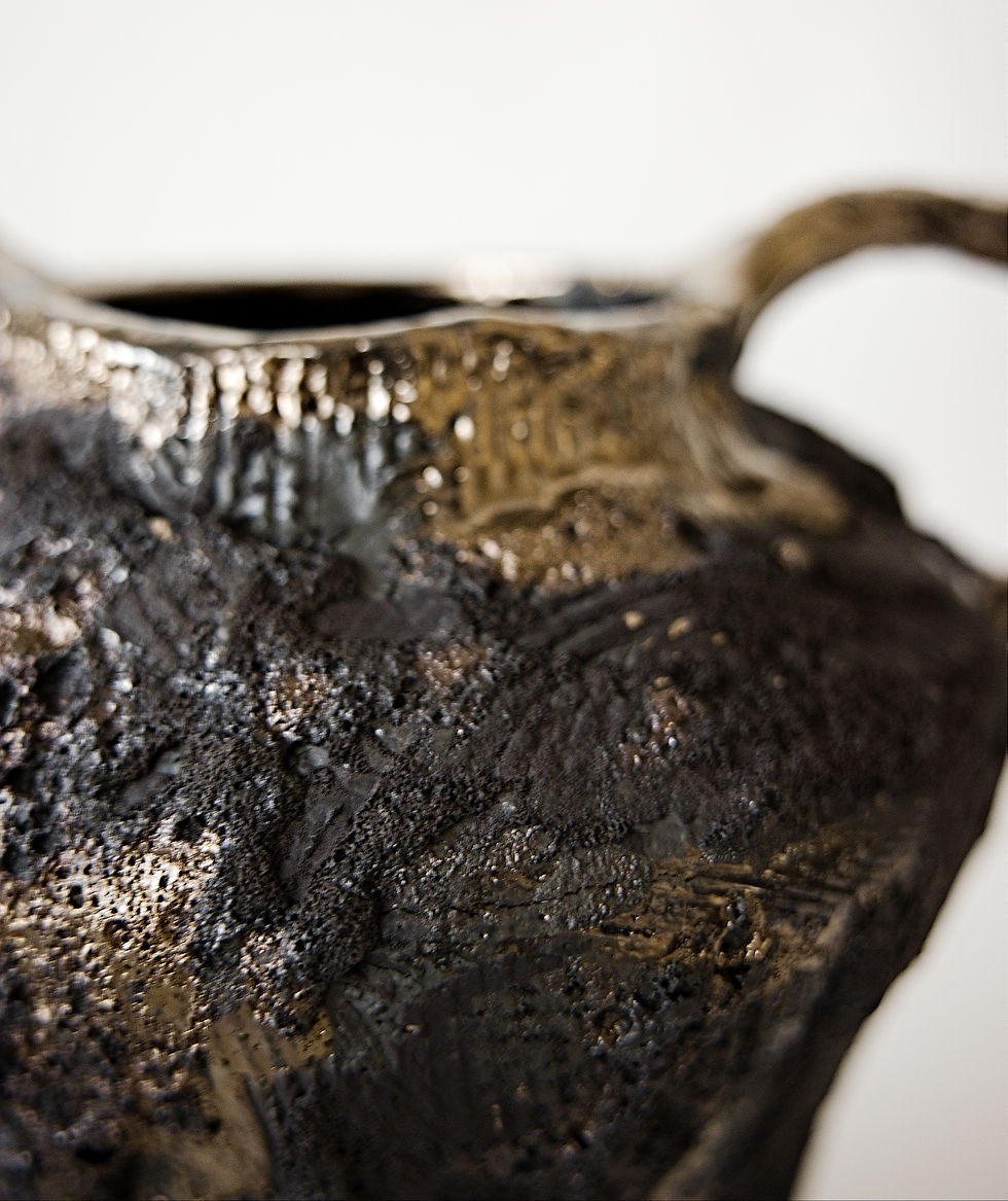 Thumbnail: Small Amphora Relics Vase Black and Gold