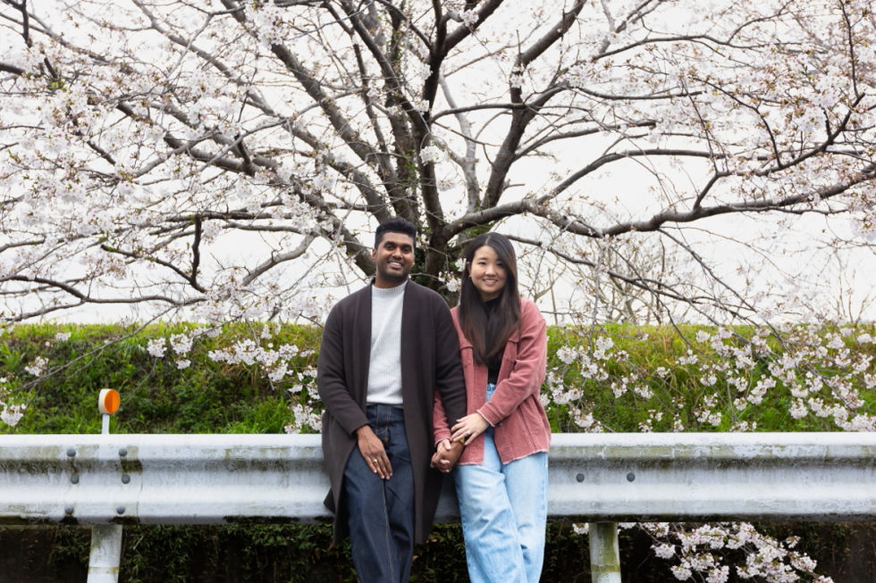 Sakura surprise proposal in Fukuoka.Pre-wedding photo in Fukuoka.