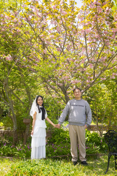 Uminonakamichi seaside park Nemophila in Fukuoka.Fukuoka pre-wedding photo.