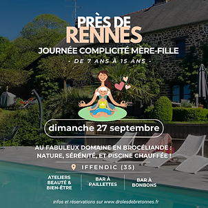 Journée Complicité Mère-Fille Drôles De Bretonnes, dimanche 27 septembre 2026 Au Fabuleux Domaine en Brocéliande :
nature, sérénité, et piscine chauffée ! 35750 Iffendic