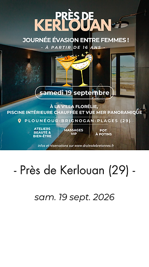 Journée Evasion Drôles De Bretonnes, samedi 19 septembre 2026 à la villa Florélie : piscine intérieure chauffée et vue mer panoramique. Plounéour-Brignogan-plages.