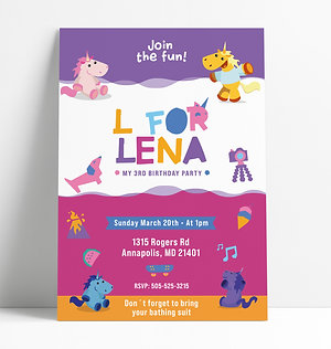 A for Adley Party Invitation