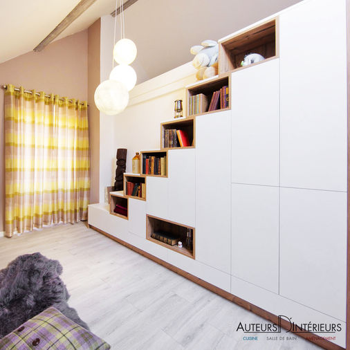 Aménagement bibliothèque par Auteurs D'Intérieurs, Plaisir