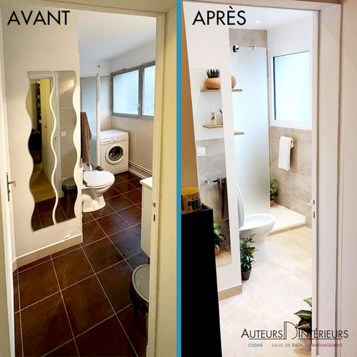 Aménagement et rénovation salle de bain par Auteurs D'Intérieurs, Plaisir