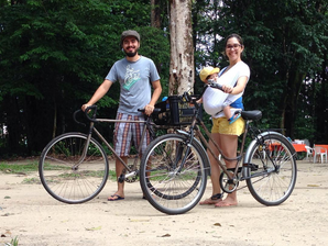 Uma família que pedala unida