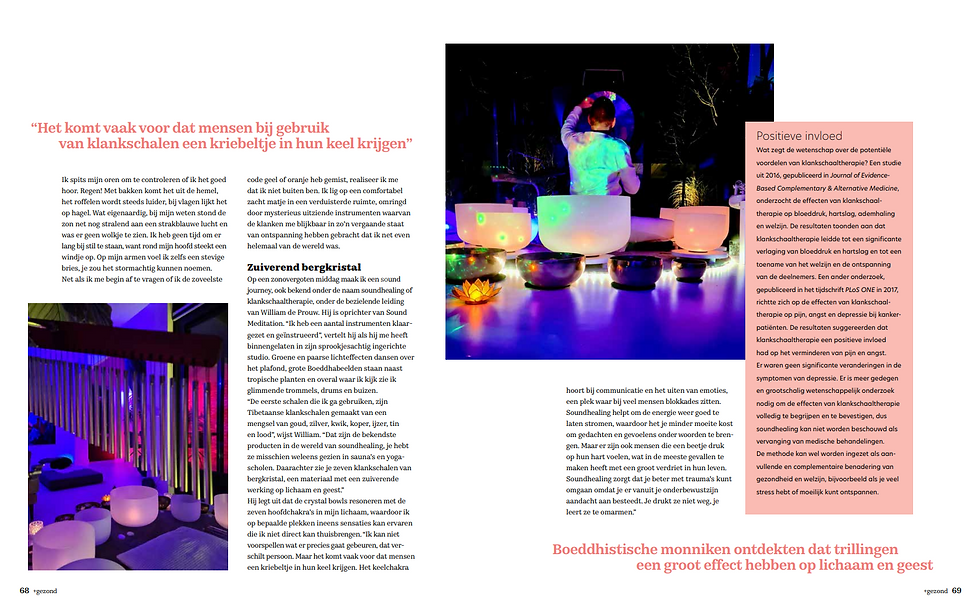 william de prouw interview plus magazine klankschalen gezond soundhealing special sound meditation nederland het klankschaal effect