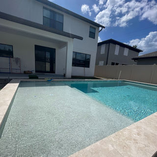 Tampa travertine install pool coping travertine