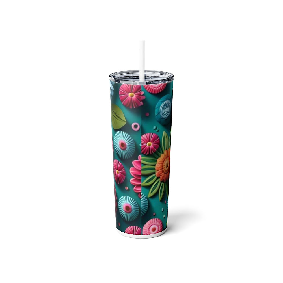 Miniatura: Skinny Steel Tumbler with Straw, 20oz