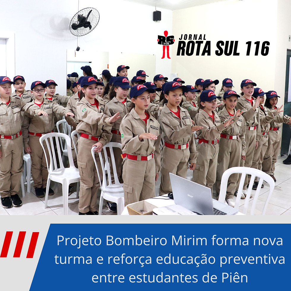 Projeto Bombeiro Mirim forma nova turma e reforça educação preventiva entre estudantes de Piên