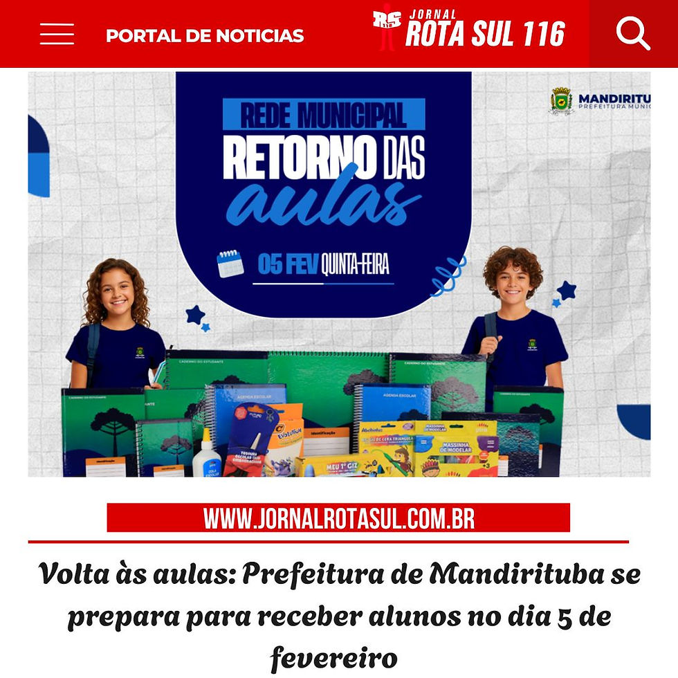 Volta às aulas: Prefeitura de Mandirituba se prepara para receber alunos no dia 5 de fevereiro  