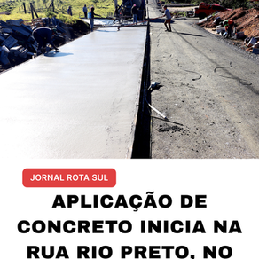 Aplicação de concreto inicia na Rua Rio Preto, no Centro