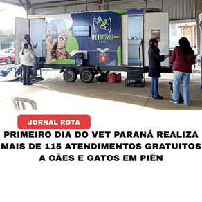 Primeiro dia do Vet Paraná realiza mais de 115 atendimentos gratuitos a cães e gatos em Piên