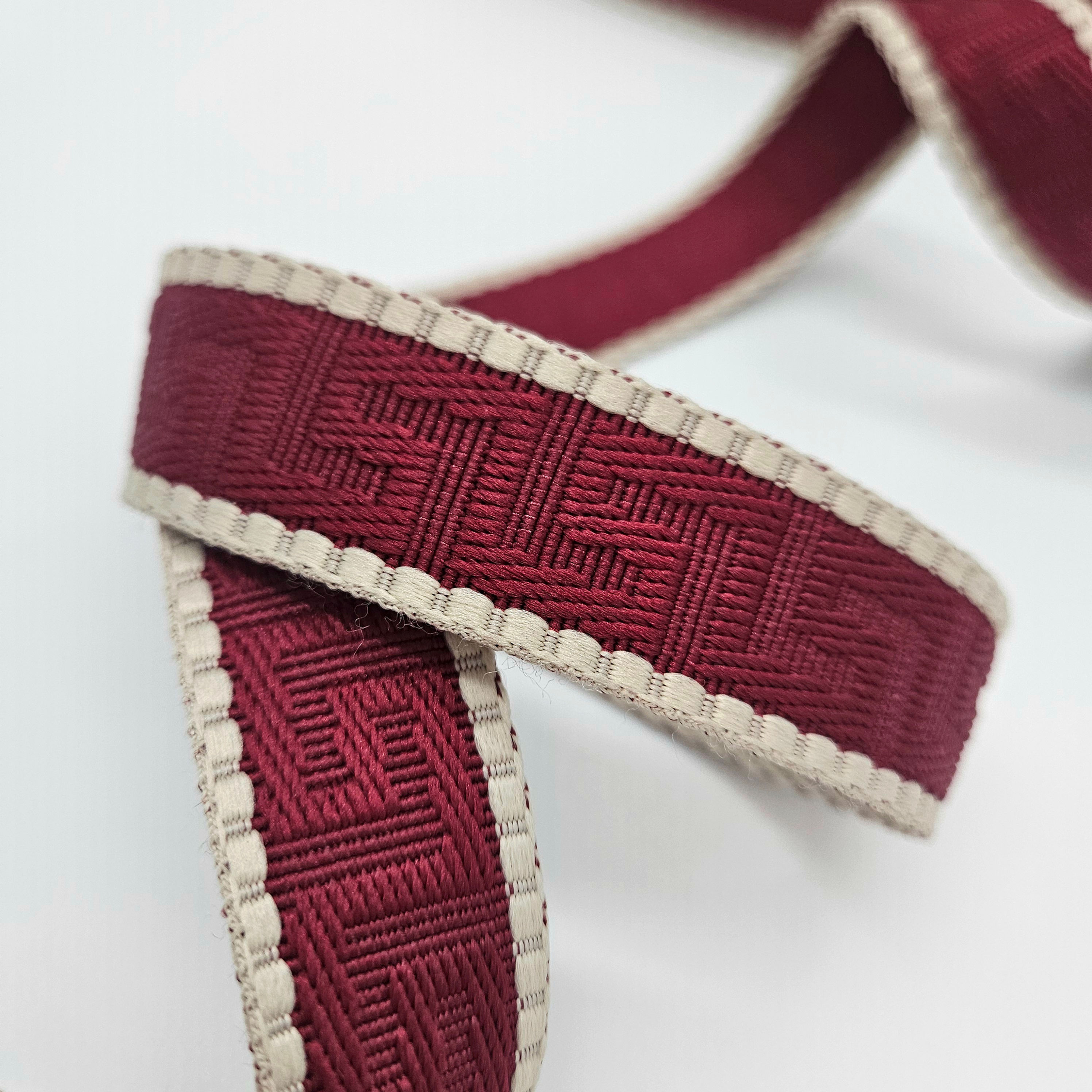 1" Greek Webbing in Merlot Cream