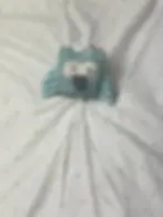 personalisiertes Schnuffeltuch BaumwolleJersey Eule eisblau für Babys