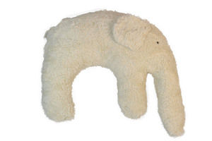 Thumbnail: Bio-Kuschelkissen Elefant naturweiss und Kuscheltier für Babys
