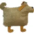 Bio-Kuschelkissen Hund hellbraun und Kuscheltier für Babys