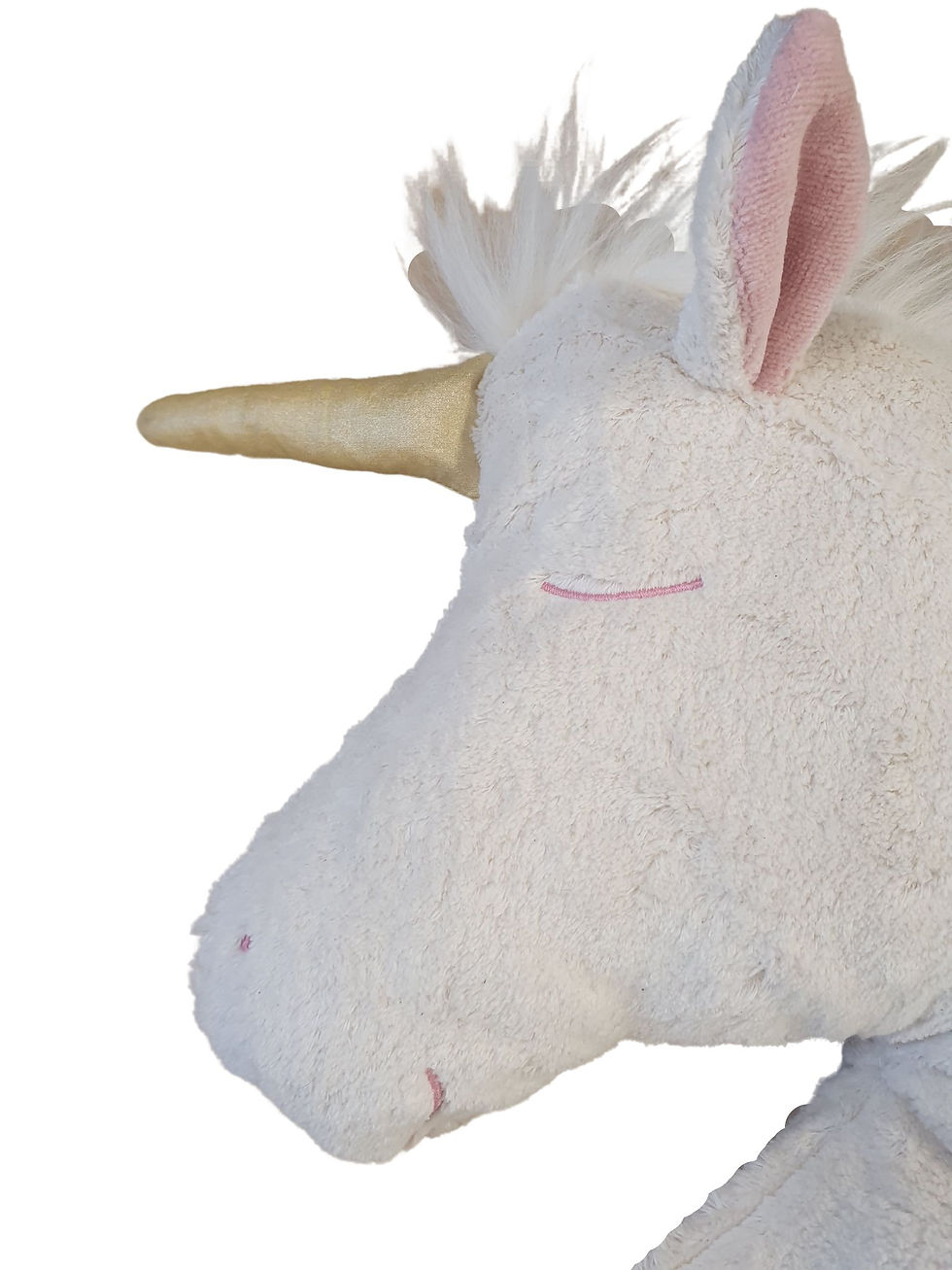 Thumbnail: Bio-Kuschelkissen Einhorn golden Horn und Kuscheltier für Babys