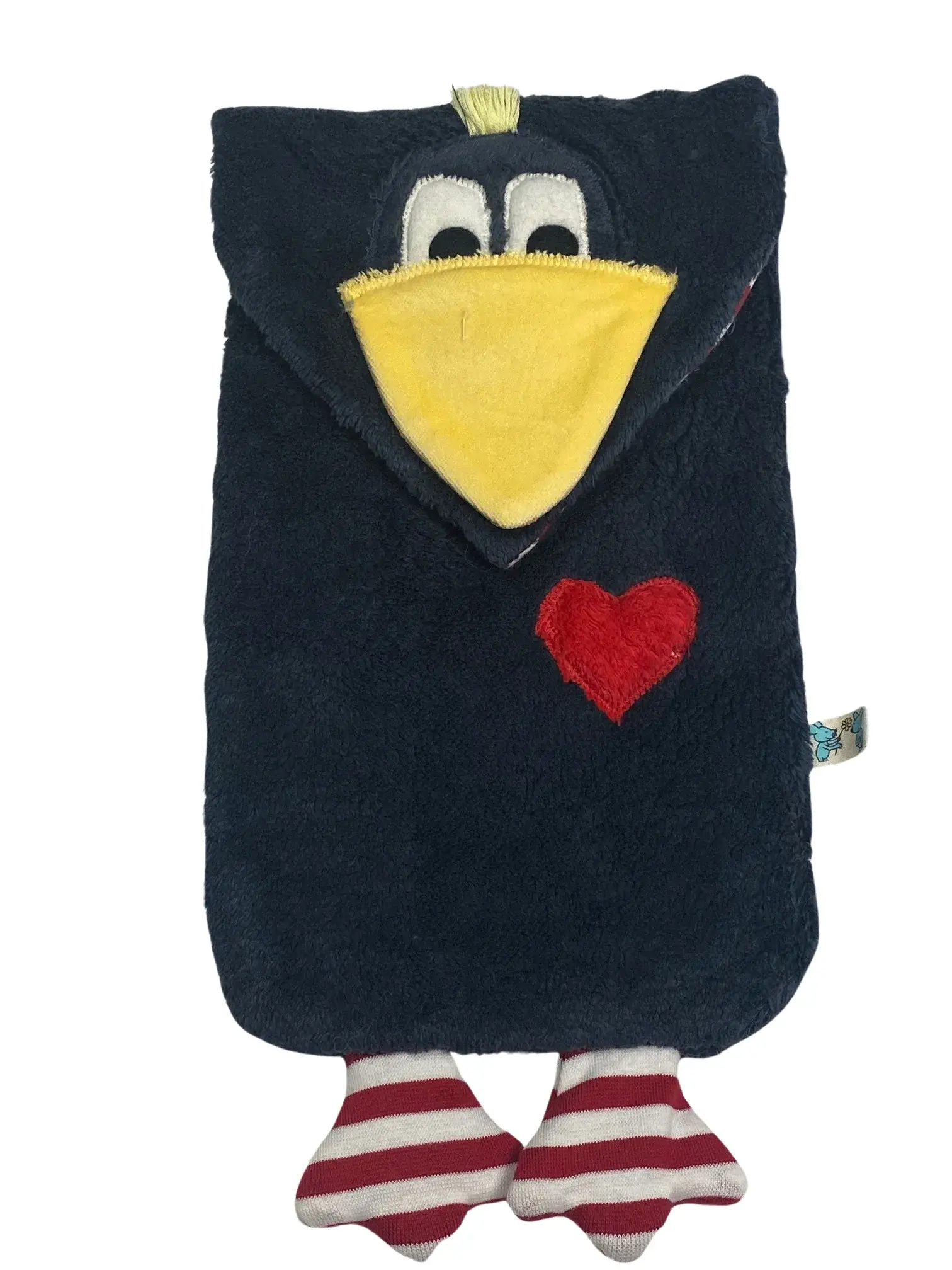 Kuscheltier Waermflasche Rabe aus Bio Baumwolle und Naturkautschuk