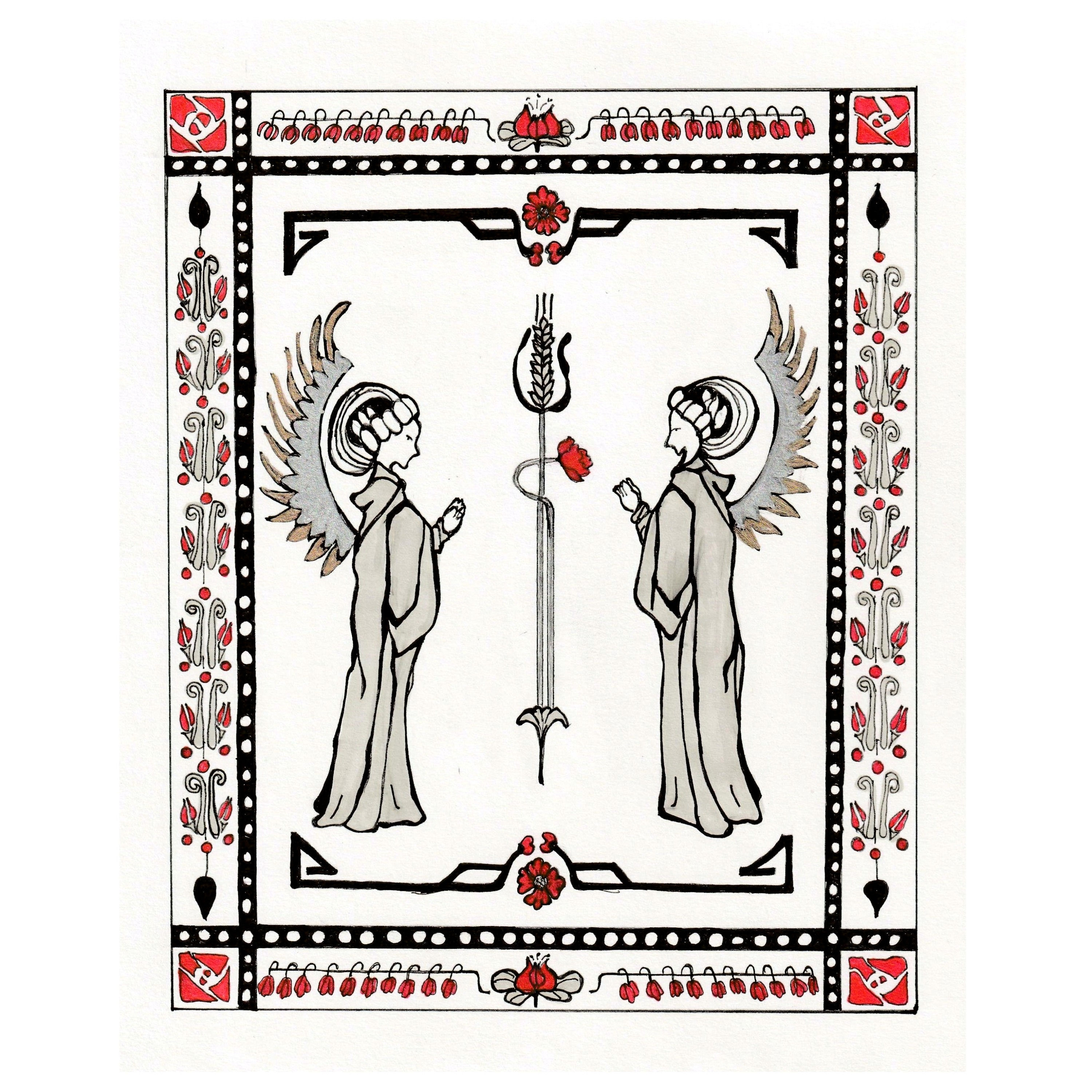 Konst Julkort Art Nouveau 2001