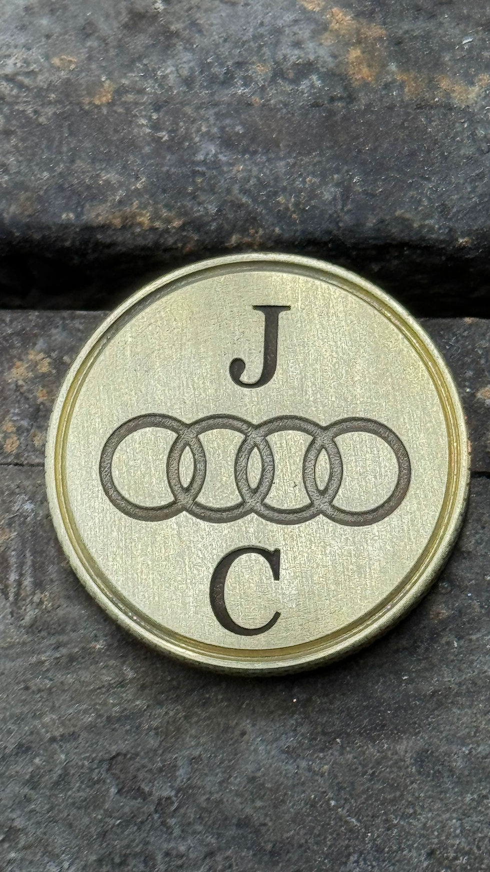 Thumbnail: Custom Brass Laser Engraved Ball Marker