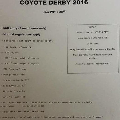Redneck Riot Coyote Derby