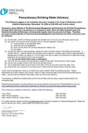 WSA issues Precautionary Drinking Water Advisory for Town of Esterhazy