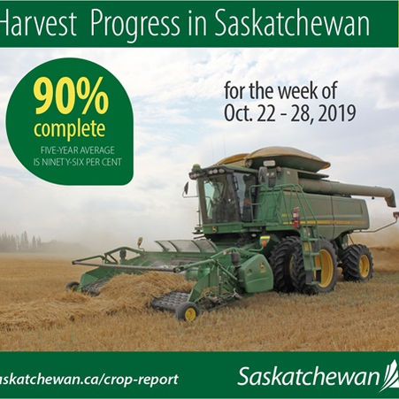Saskatchewan Harvest is now 90% Complete