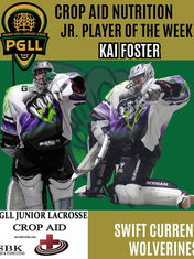 Swift Current Wolverines Kai Foster named Crop Aid Nutrition PGLL Junior Player of the Week