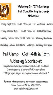 Wolseley announces camp dates