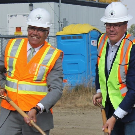 Sod turning ceremony in Moose Jaw for new pump house project on Grafton Avenue.