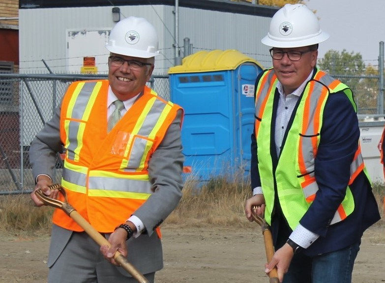 Sod turning ceremony in Moose Jaw for new pump house project on Grafton Avenue.