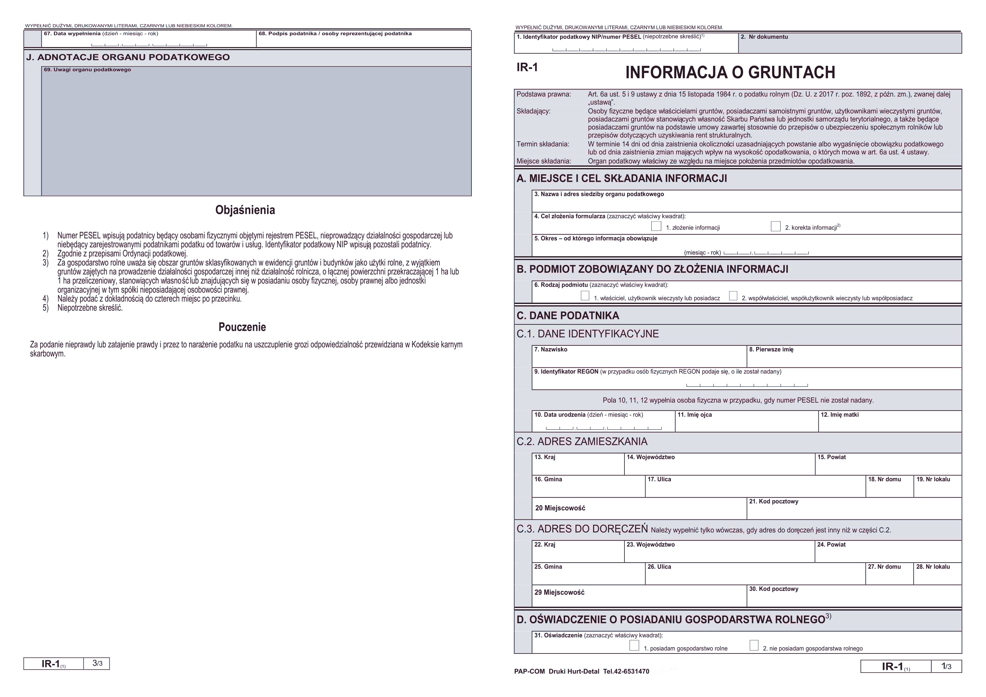 IR-1 INFORMACJA A3