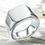 Thumbnail: Silver square signet ring for men minimalist style