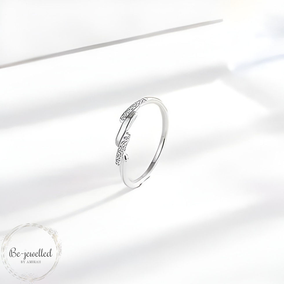 Thumbnail: Close up zircon twist ring titanium steel