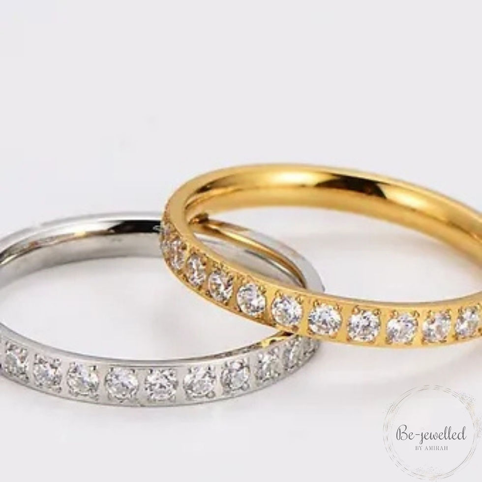 Gold crystal ring minimalist style