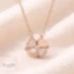 Clover heart crystal necklace for women