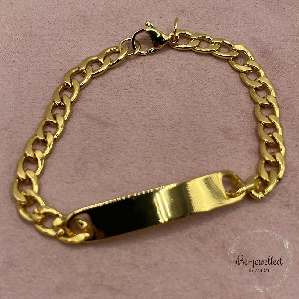Gold ID bracelet chain minimalist jewellery by Be Jewelled by Amirah
