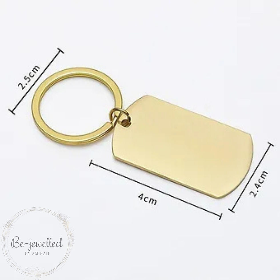 Custom engraved tag keyring gold finish