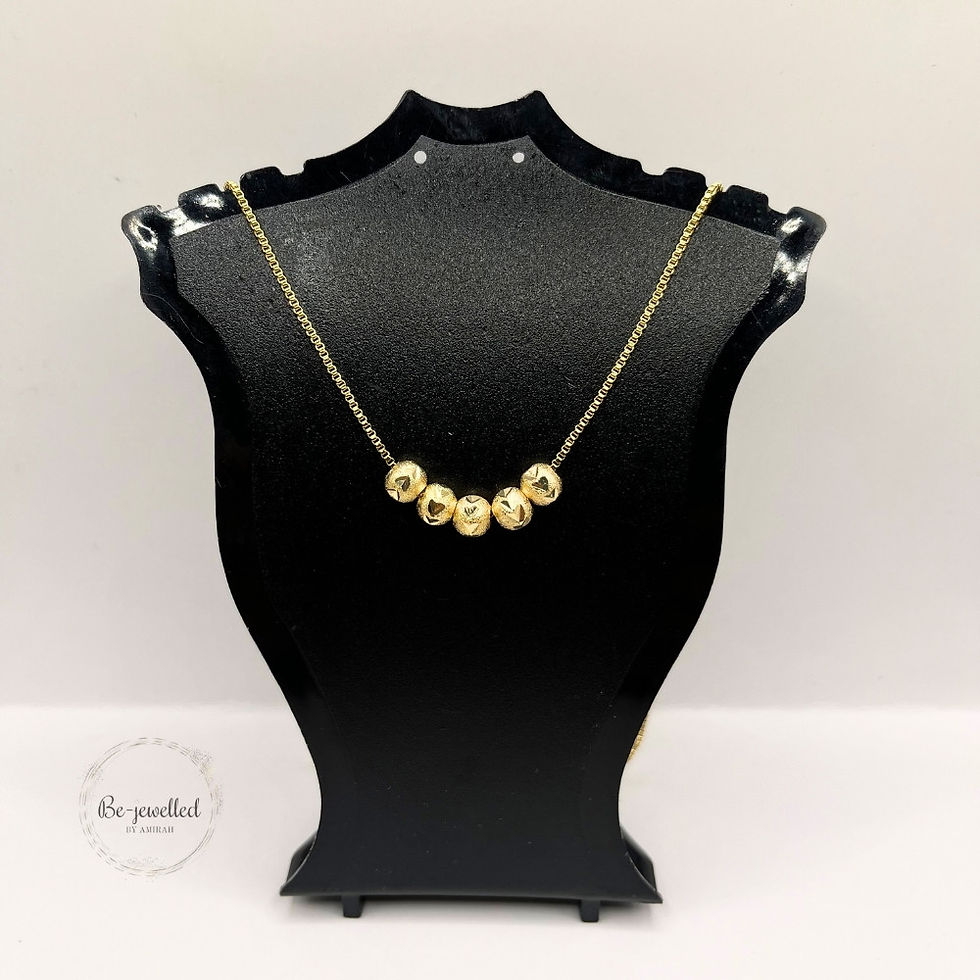 Gold bead necklace minimalist elegant jewellery by Be Jewelled by Amirah
