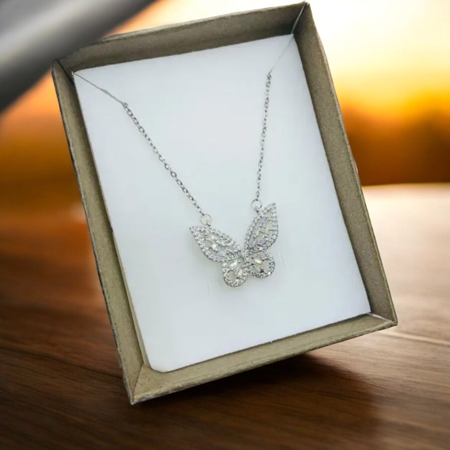 Silver Butterfly Necklace 