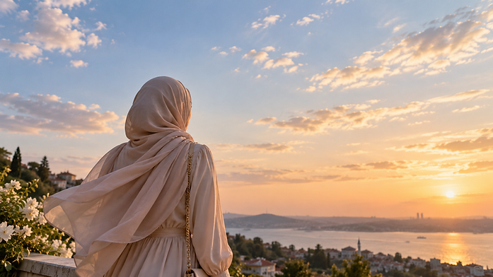Hijab at Golden Hour Overlook.png