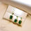 Thumbnail: Emerald cut gemstone jewelry set with green stone