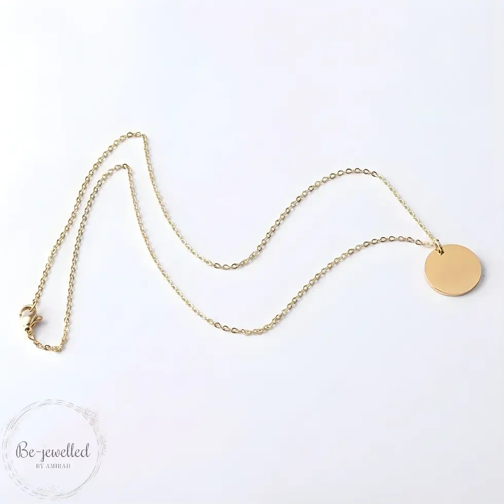 Minimal personalised disc pendant necklace