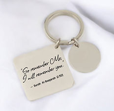 Personalised square keyring with custom name engraving