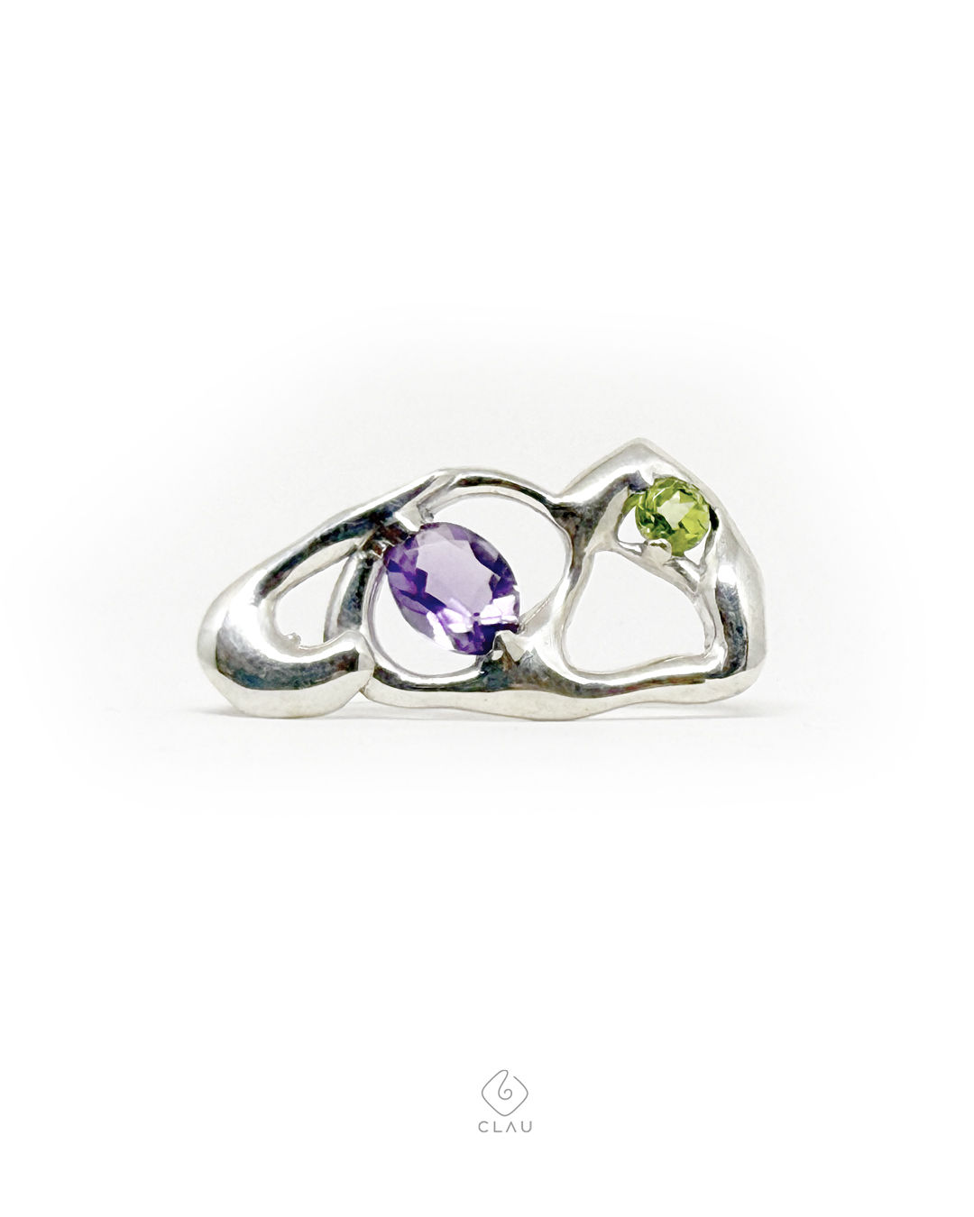 Broche M Ametista e Peridoto