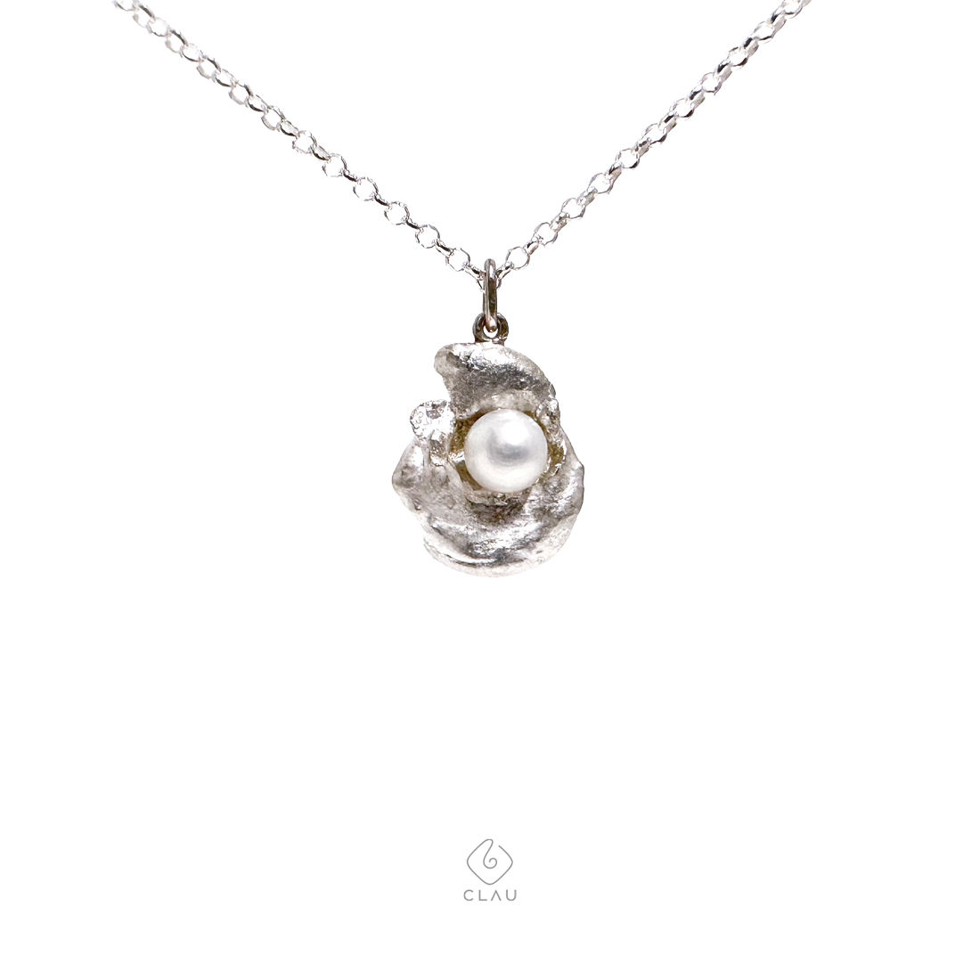 Pingente Prata Bruta Pérola - Redondo
