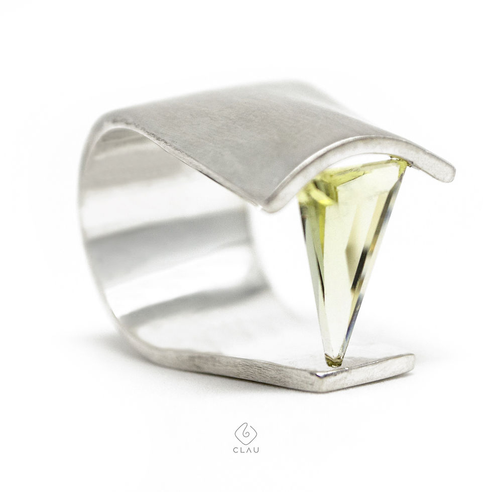 Anel Forja Citrino Triangular
