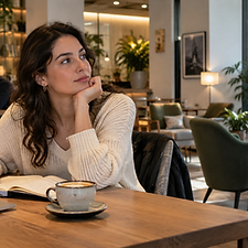 Person considering different work environments and personal work preferences