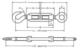 scheda tenditore occhio-gancio