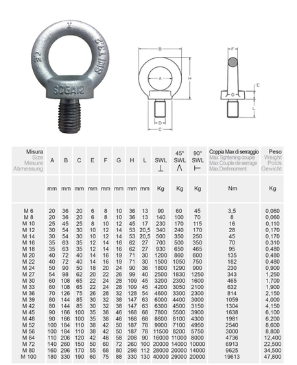 scheda tecnica golfari maschi zincati din 580